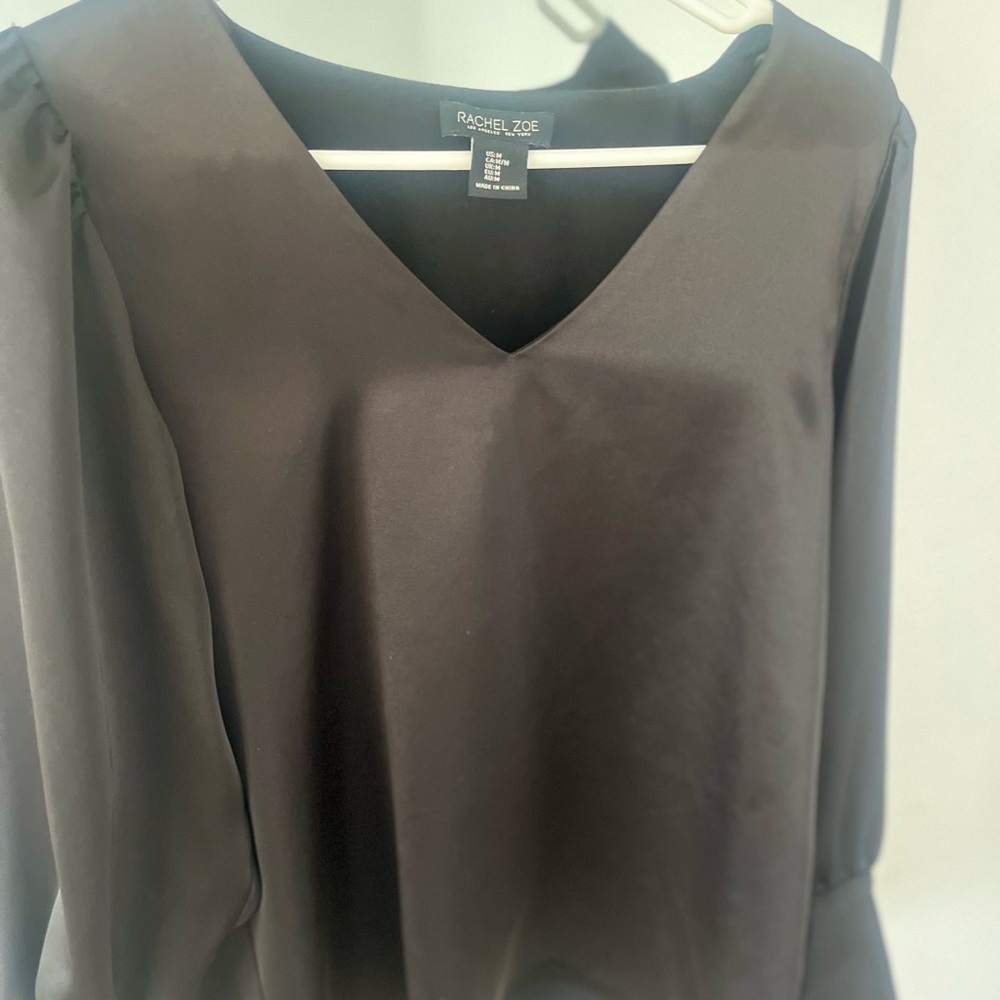 Rachel Zoe Charcoal Satin Top
